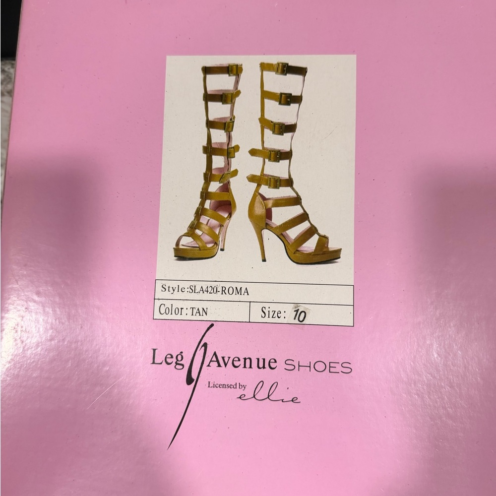 Leg Avenue Roma Strappy Gladiator Heels in Tan